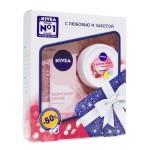 Набор подарочный для женщин, Nivea (Нивея) 100 мл + 4.8 г 2019 Я кокетливая малинка крем увлажняющий софт + бальзам для губ жемчужное сияние