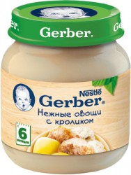 Пюре, Gerber (Гербер) 130 г овощное рагу с кроликом